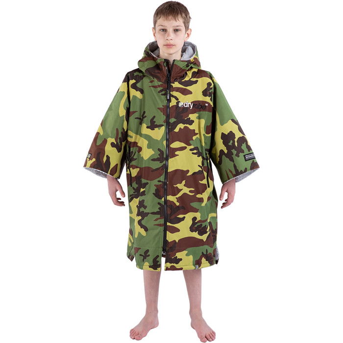 2023 Dryrobe Advance Junior Short Sleeve Change Robe DR100 - Camo / Grey